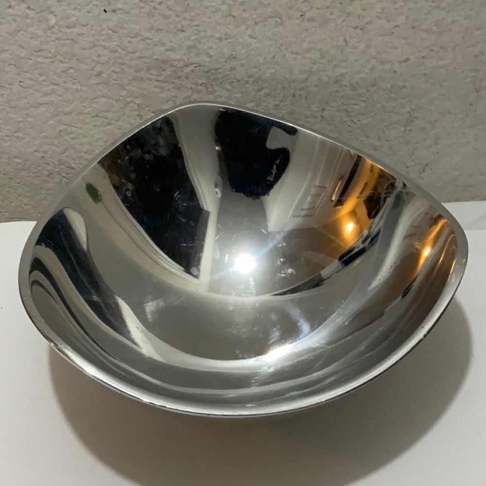 Nambe 528 Triangle Three Cornered Bowl Vintage 1967